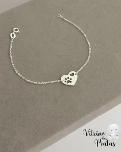 Pulseira Coração com Pata