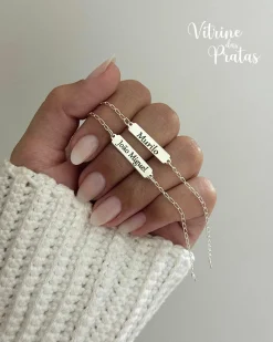 Pulseira Infantil com Plaquinha Personalizada (LEIA A DESCRIÇÃO)