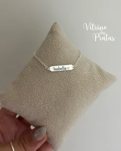 Pulseira Infantil com Plaquinha Personalizada (LEIA A DESCRIÇÃO)