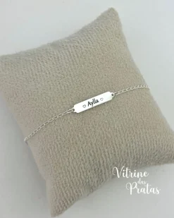 Pulseira Infantil com Plaquinha Personalizada (LEIA A DESCRIÇÃO)