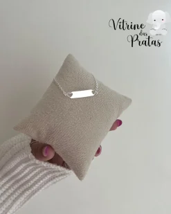 Pulseira Infantil Corações com Plaquinha Personalizada (LEIA A DESCRIÇÃO)