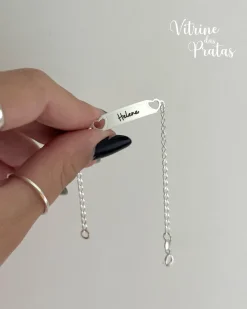 Pulseira Infantil Corações com Plaquinha Personalizada (LEIA A DESCRIÇÃO)