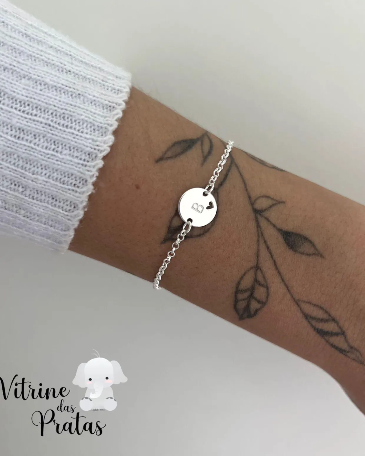 Pulseira Letra com Coração