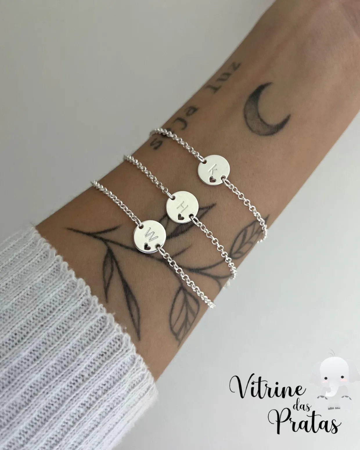 Pulseira Letra com Coração
