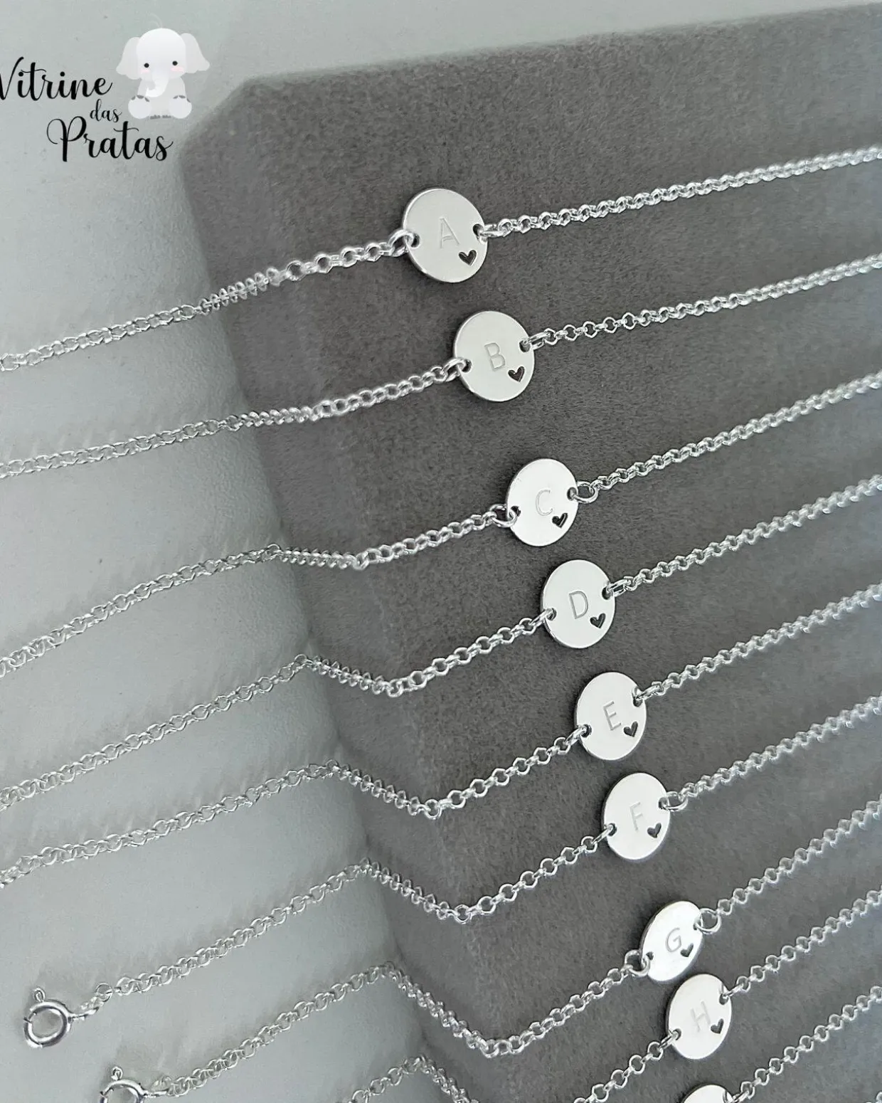 Pulseira Letra com Coração