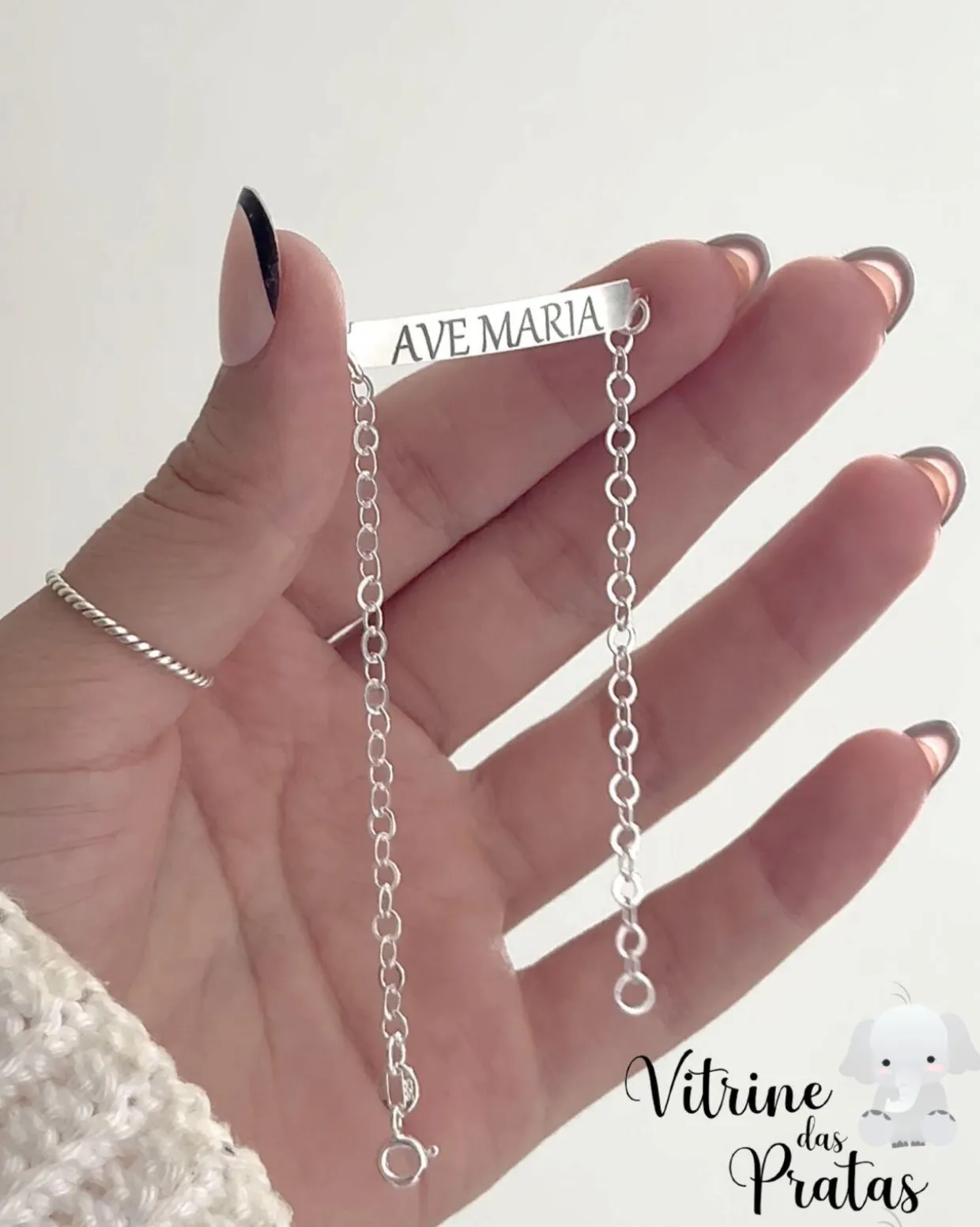 Pulseira Plaquinha Comprida Personalizada (LEIA A DESCRIÇÃO)