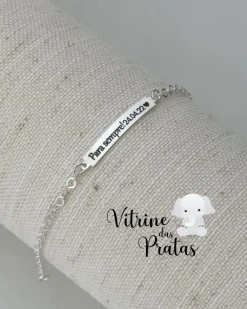 Pulseira Plaquinha Comprida Personalizada (LEIA A DESCRIÇÃO)