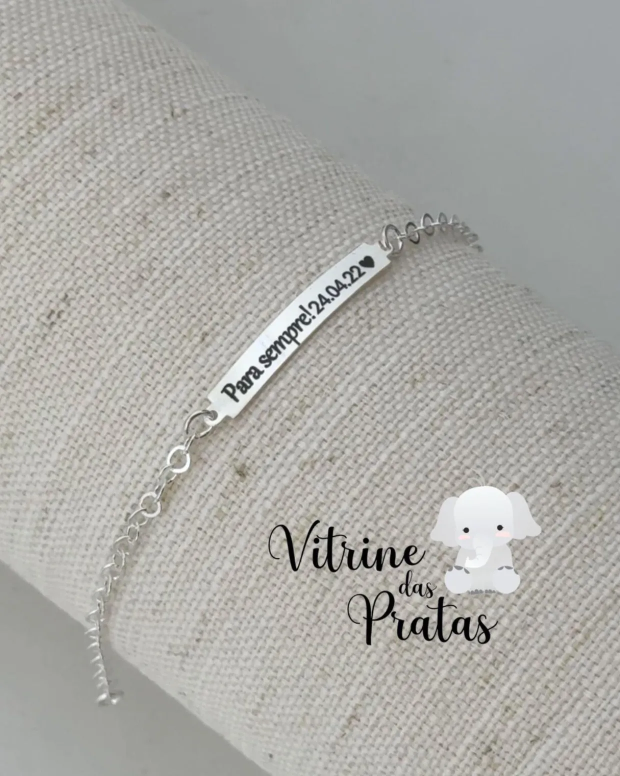 Pulseira Plaquinha Comprida Personalizada (LEIA A DESCRIÇÃO)