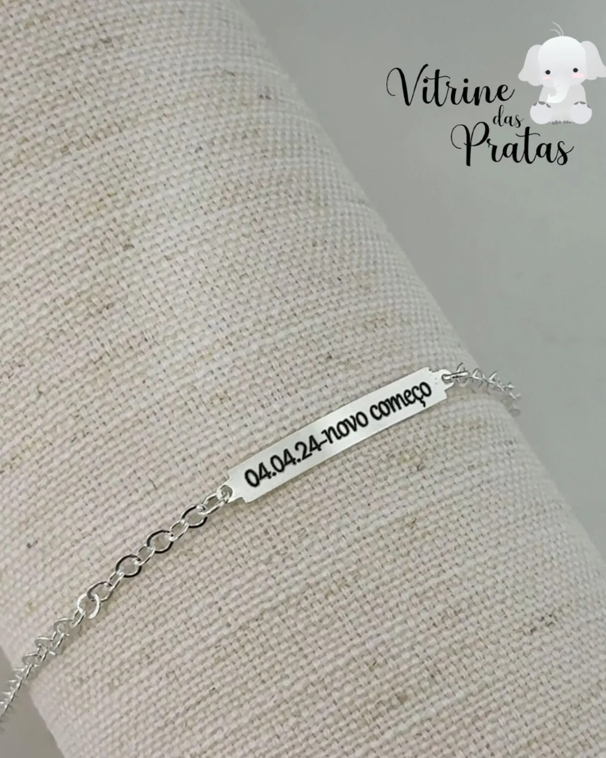 Pulseira Plaquinha Comprida Personalizada (LEIA A DESCRIÇÃO)