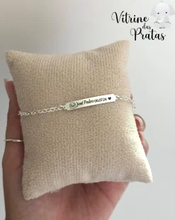 Pulseira Plaquinha Comprida Personalizada (LEIA A DESCRIÇÃO)