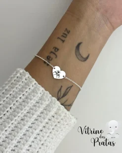 Pulseira Plaquinha Coração Personalizada (LEIA A DESCRIÇÃO)