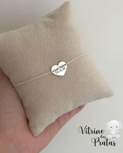 Pulseira Plaquinha Coração Personalizada (LEIA A DESCRIÇÃO)