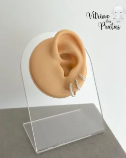 Trio de Argolas Cravejadas (1,5cm/1,3cm/1,0cm)