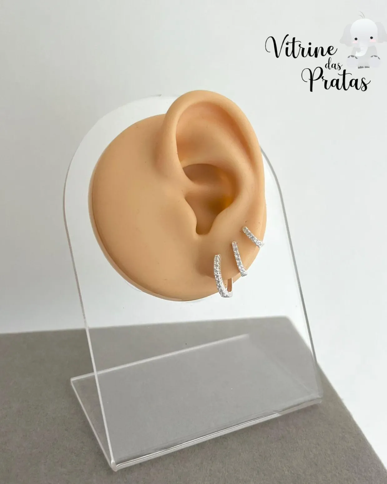 Trio de Argolas Cravejadas (1,5cm/1,3cm/1,0cm)