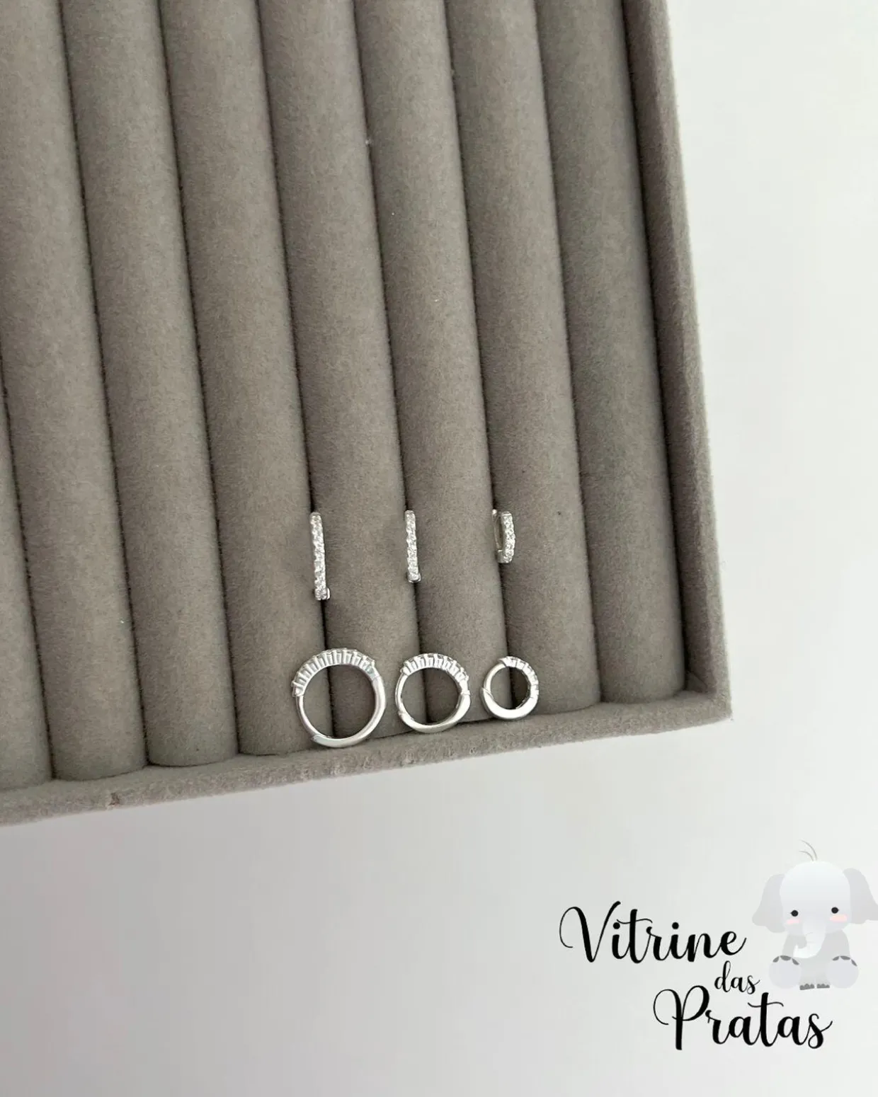 Trio de Argolas Cravejadas (1,5cm/1,3cm/1,0cm)